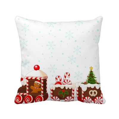 

Christmas Candy Train Festival Square Throw Pillow Insert Cushion Cover Home Sofa Decor Gift