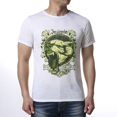 

Mens Animal Printed Wolf Head Printed Round Neck T-shirt