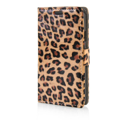 

MOONCASE Leopard Skin Leather Side Flip Card Slot Pouch Stand Shell Back Case Cover for LG Tribute / LG Optimus F60 Leopard