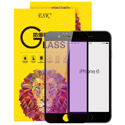 

ESK iPhone6 ​​/ 6S закаленная пленка Apple 6 / 6S стеклянная пленка 0,15 мм анти-синий полноэкранный высокоразрешающий взрывозащищенный мобильный телефон защитная пленка JM102-black