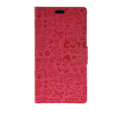 

MOONCASE Cute Little Witch Leather Side Flip Wallet Card Holder Stand Pouch Case Cover for Huawei Ascend Y635 Hot pink
