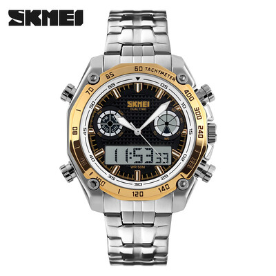

Men Sport Watch Fashion Military Dual Time Zones Analog Digital Alarm Stopwatch Waterproof Wrist Watch