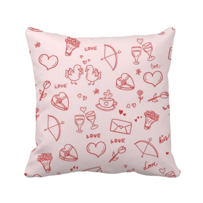 

Pink Red Hearts Love Valentines Day Square Throw Pillow Insert Cushion Cover Home Sofa Decor Gift