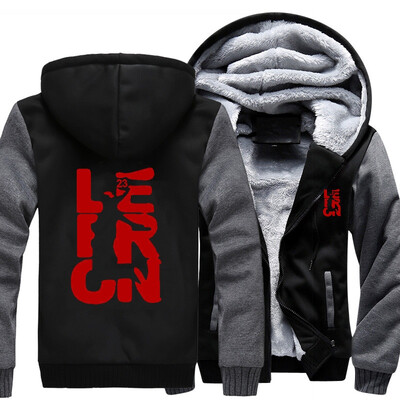 

New USA SIZE Men Winter Autumn Hoodies LEBRON pattern Fleece Coat Baseball Uniform Sportswear Jacket wool