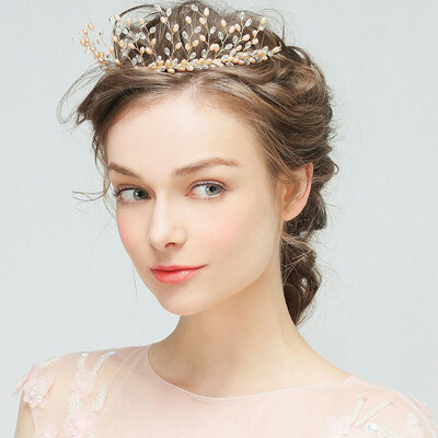 

Occident Crown Pearl Handmade Headdress Wedding Headdress Bridal Hair Accessories