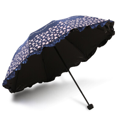 

Parkson Ocean umbrella Black plastic Sun umbrella Lace side umbrella folding fashion ladies umbrella BSY-2387Q Jiaohua want to drop purple blue