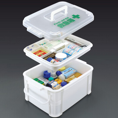 

SANADA imported multi-function first aid kit home medicine box storage box plastic storage box white