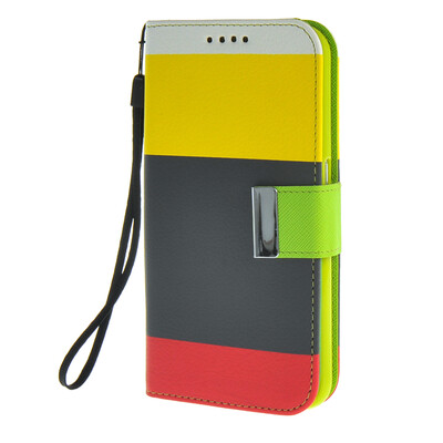 

MOONCASE чехол для Samsung Galaxy S6 Stripe spell color Flip Wallet Card Slot Stand Pouch Leather Cover