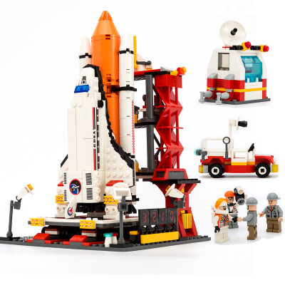 

2018 New Space launch center building blocks space shuttle spacecraft launch center Gifts for children Boy toy