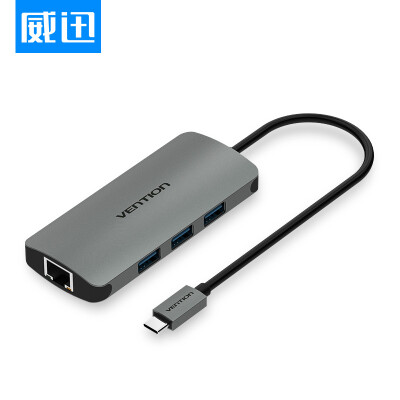 

VENTION Type-C to Gigabit NIC Converter USB30HUB Hub Huawei Apple MacBook Laptop Converter 01 Meter Gray CHFHA