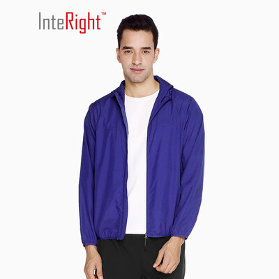 

INTERIGHT outdoor skin clothing men&women models light&breathable windbreaker treasure blue male XXL