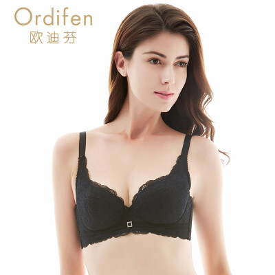 

Ou Difen thin section bra lace bra thin section sexy underwear women gathered bra XB7310 black 3475A