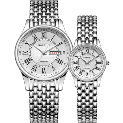 

ROSSINI watch Ya Zun business series stainless steel quartz couple table male watch R6355W01G