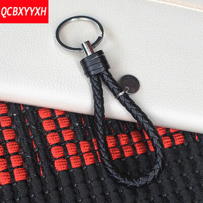 

New Arrival cBraided Leather Rope Handmade Waven Keychain Zinc Alloy Key Chain Car Key Ring