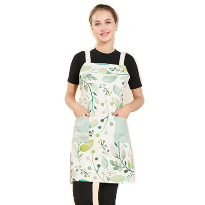 

Women Bib KitchenCotton linen Apron with Pocket Durable Comfortable Cute Apron for Cooking Baking