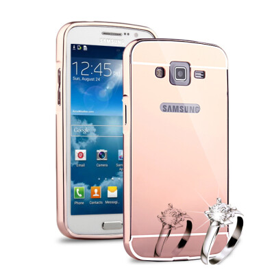 

MOONCASE Metal Frame Edge Mirror Back 2 in 1 Thin Case Cover for Samsung Galaxy G7106