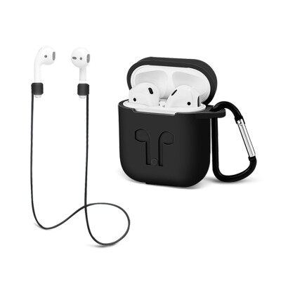 

Для AirPods Корпус Защитная силиконовая крышка и наушники Спортивный Anti-потерянный ремешок для Apple AirPods Зарядное устройство