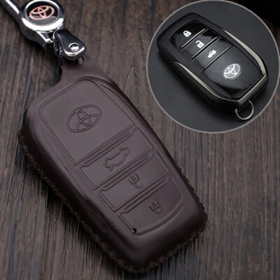 

Che Dapin Toyota Key Bag New Highlander Prado New Crown Overbearing 2700 Camry Elfa RAV4 Mens Car Car Remote Key Set Buckle Smart Three Button Brown