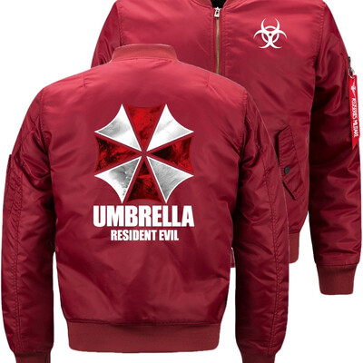 

Resident Evil umbrella Bomber Flight Flying Jacket Winter thicken Warm Zipper Men Jackets Anime Mens Casual Coat