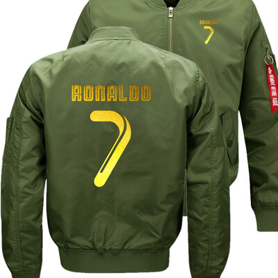 

CR7 Cristiano Ronaldo Bomber Flight Flying Jacket Winter thicken Warm Zipper Men Jackets Anime Mens Casual Coat