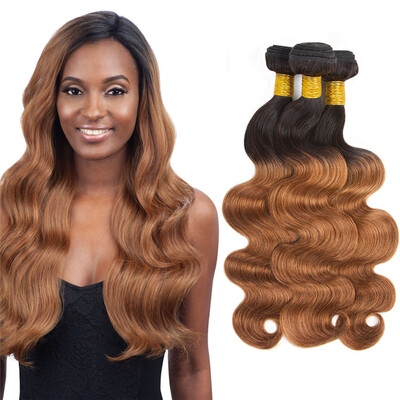 

Ombre Brazilian Body Wave Hair T1B30 Dark Roots Brown Color Human Hair Extensions Free Shipping