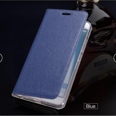 

Genuine Leather flip Case For iPhone 6 7 8 Plus X Calfskin Litchi Texture Phone Cover