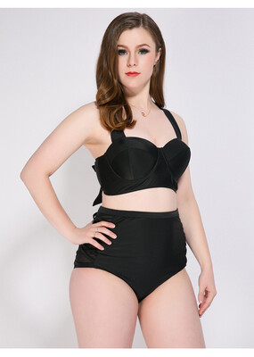 

XXL 3XL 4XL 5XL chest 90-124cm new summer swimsuit women bikini 2018 push up plus size sexy swimwear set high waist