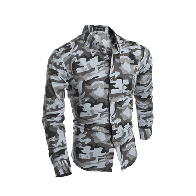 

Zogaa New Men Shirt Camouflage Fashion