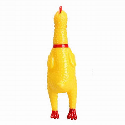 

Yixiukeji Yellow Screaming Rubber Chicken Pet Dog Toy Squeak Squeaker Chew Toy(small size )