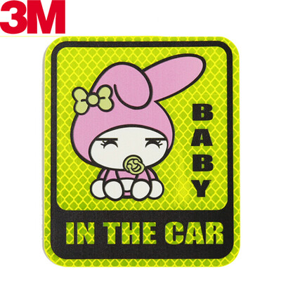 

3M reflective stickers babyincar safety warning scratches stickers car stickers 10112cm fluorescent yellow green