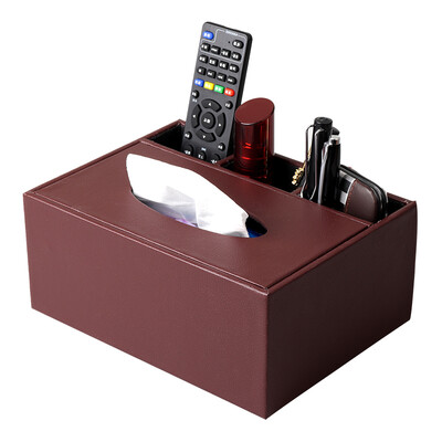 

YoujialiangpinMulti-purpose storage box leather tissue box remote control storage box living room tray home brown sheepskin pattern medium