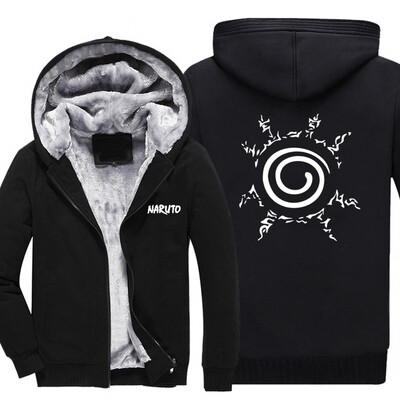 

Anime Naruto Uzumaki Naruto Fashion Streetwear Jackets 2018 Black logo Winter Thicken Sweatshirt For Male Brand Harajuku Jacket Co