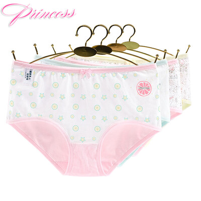 

Ai Lier Aurora Girl Panties Cotton Womens Shorts Student Girls Waist Briefs 4 Pack K8072