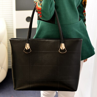 

New women plaid bags brand handbag ladies shoulder bags black medium casual tote bag leather handbags desigual bolsa feminina