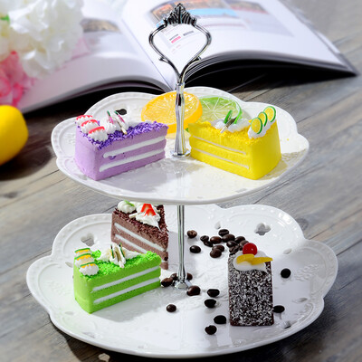 

Jin Yu Ruimei REMEC pure white relief double fruit dessert plate