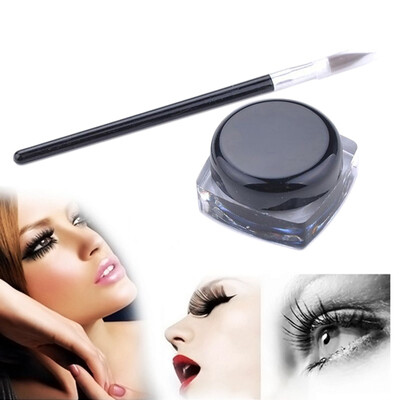 

Beauty Waterproof Eye Liner Eyeliner Shadow Gel Makeup Cosmetic Brush Black