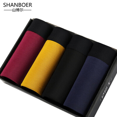 

2018 Panties Mens 4Pcs\lot Underwear Modal Boxers Men Sexy Boxers Ventilate Oversized male Boxers
