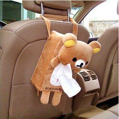 

Huaxiang elephant tissue box cartoon plush car seat bag paper towel set car cartoon elephant paper towel storage box