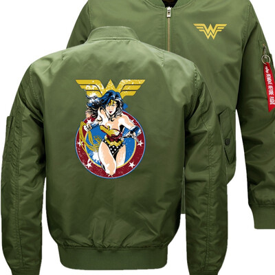 

New Marvel Superhero Justice League Wonder Woman Cosplay Coat Bomber Flight Flying Jacket Winter thicken Warm Zipper Men Jackets