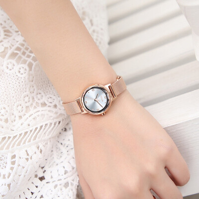 

Julius watches womens fashion series Korean version of the simple&small trend of the student chain with quartz waterproof ladies watch rose gold white plate JA-917C