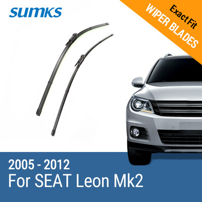 

SUMKS Wiper Blades for SEAT Leon 26"& 26" Fit pinch tab Arms 2005 2006 20072008 2009 2010 2011 2012