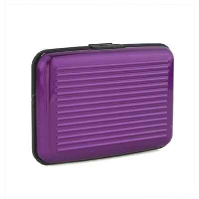 

Multi Color Credit Metal Holder Wallet ID Purse Business Card DARK PURPLE