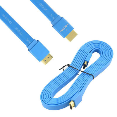 

Flat Noodle HDMI Cable HighSpeed For HDMI 3D DVD HDTV 1.5m 3m 5m blue 3m