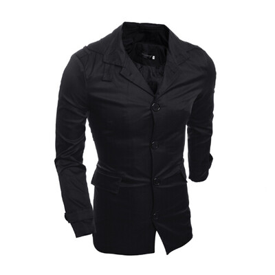 

Zogaa New Mens Wind Coat Fashion Single-breasted Stand Collar