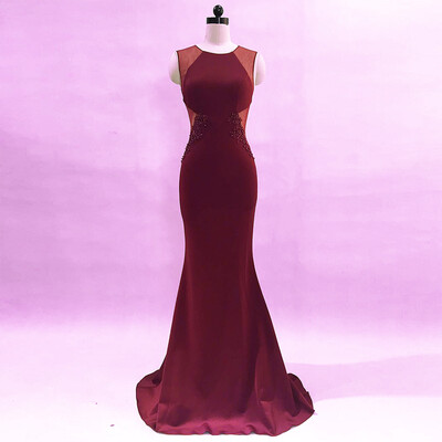 

Evening dress female party host slim elegant 5 color party dress dress long section