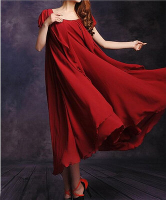 

Women's Maxi chiffon Vintage Style Short Sleeve Long Ball Party Irregular Evening Dress