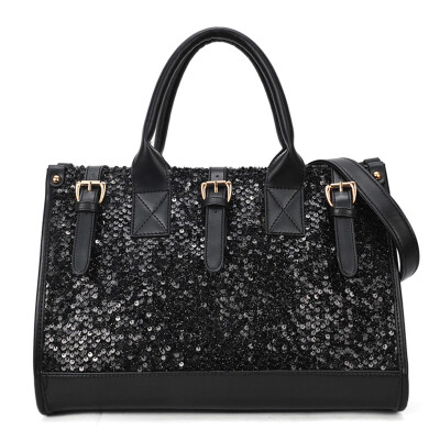 

D.jiani ™ Super practical large-capacity black sequined shoulder bag