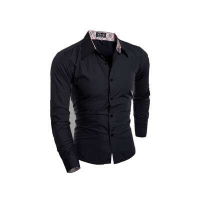 

Zogaa New Men Shirt Patchwork Color Matching Korean