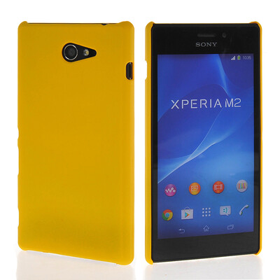 

MOONCASE Hard Rubberized Rubber Coating Devise Back чехол для Sony Xperia M2 Yellow