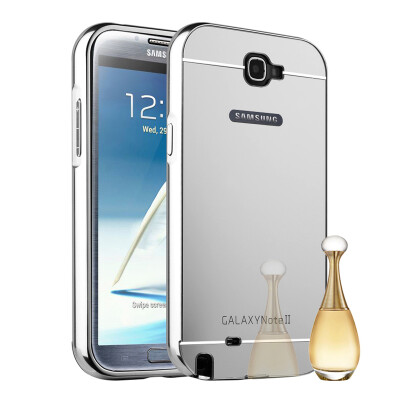 

MOONCASE Plating Metal Frame Edge Mirror Back Protective Shell 2 in 1 Thin Case Cover for Samsung Galaxy Note 2 N7100